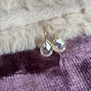 Elegant Gold and Swarovski Crystal Teardrop Earrings